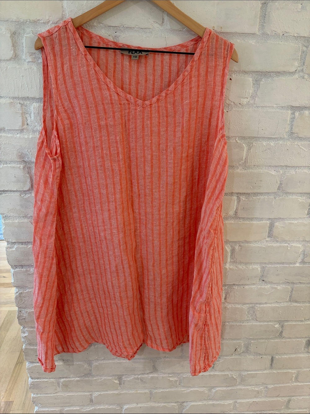 FLAX 100% linen striped top (B8)